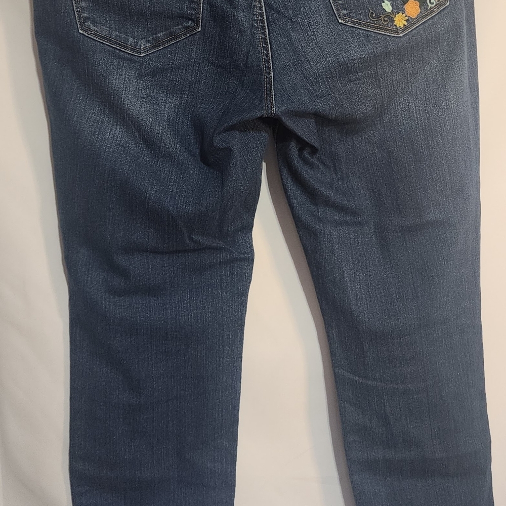 Sonoma Size 16 Skinny Jeans Floral Embroidery Cottagecore Y2K Soft Power - Picture 8 of 10